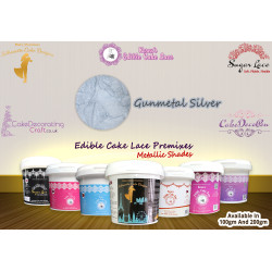 Gunmetal Silver Colour | Silhouette Cake Design Premixes | Metallic Shade | 100 Grams